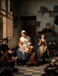 A sala de aula. Pintura de Basile de Loose (1809-1885)