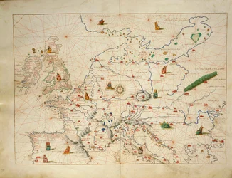 Europa, do Atlas do Mundo em trinta e três Mapas, por Battista Agnese