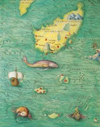 Norte da Europa: Islândia, do Atlas do Mundo em trinta e três mapas, por Battista Agnese