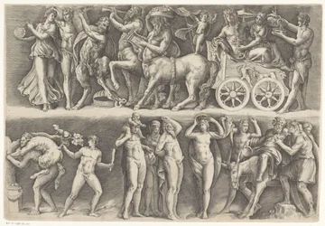 Relevo antigo com Bacchus e Ariadne