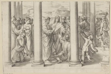 São Pedro e João curam um paralítico num templo