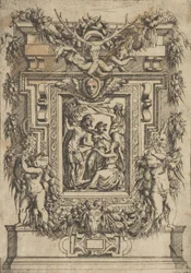 Um jovem oferece a mão a uma mulher sentada, outra mulher fica entre eles e..., ca. 1540-80.