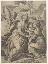 Madona e Menino com Santos depois de Parmigianino.
