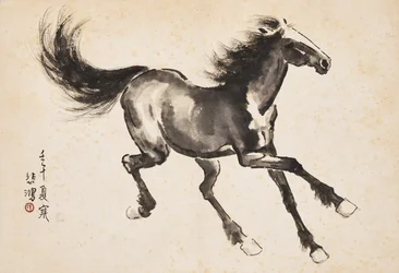 Cavalo a galope (tinta sobre papel)