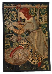 Fragmento de tapeçaria representando Vintager, possivelmente de Tournai