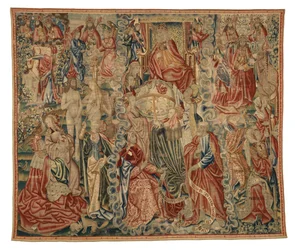 Tapeçaria, parte de uma tapeçaria Credo representando A Criação do Mundo, feita em Bruxelas, Bélgica, c.1500-10 (lã)