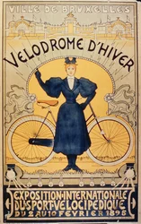Pista de inverno para corridas de ciclismo, Exposição Internacional de Desportos Velocipédicos, Bruxelas, 2-10 de fevereiro de 1895