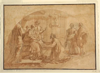 Desenho, Papa a receber um visitante, 1590-1646
