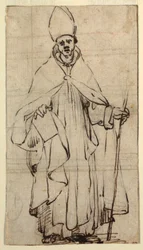 Desenho, Bispo em pé, ca. 1620