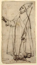 Desenho, Bispo em pé, ca. 1620