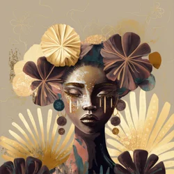 Deusa Floral Dourada