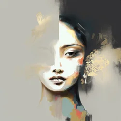 Retrato abstrato dourado