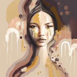 Mulher abstrata e emotiva