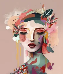 Retrato floral vibrante