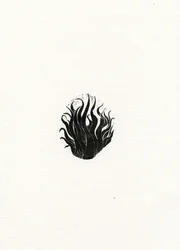 Fogo, 2017, (gravura em madeira sobre papel)