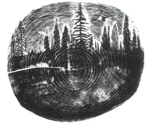 Dois bosques, 2016 (xilogravura sobre papel)