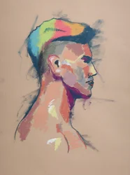 Estudo de cor 19, 2023 (pastel sobre papel)