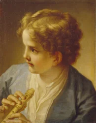 Menino com uma flauta, cerca de 1720.