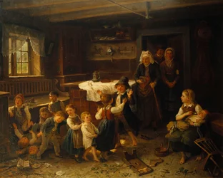 Crianças brincando no interior, 1873