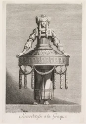 Mascarada grega: Sacerdotisa grega Placa 8, 1771.