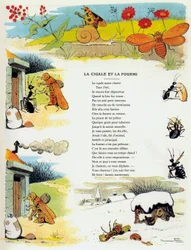 A cigarra e a formiga, ilustração de 