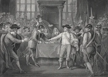 Oliver Cromwell a dissolver o Parlamento Longo
