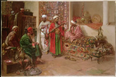 Árabes em um interior