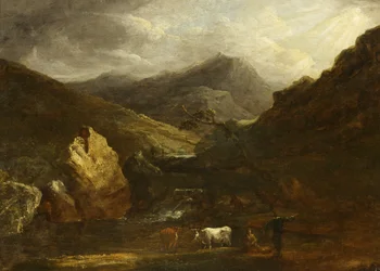 Paisagem de montanha com vista para o Snowdon