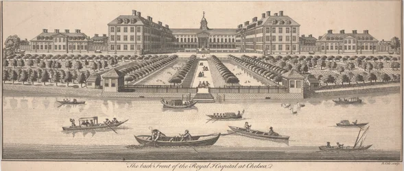 The Back Front of the Royal Hospital at Chelsea, publicado em 1756 (gravura em cobre)