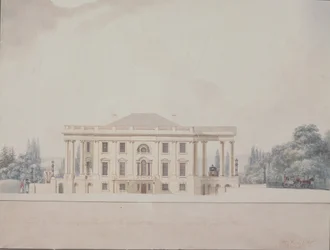 O pórtico sul da casa do presidente, 1807