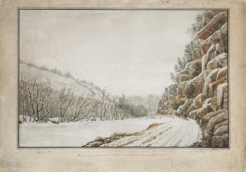 Vista na Rodovia Nova, na Margem da Juniata, com Vista Distante..., 1820.