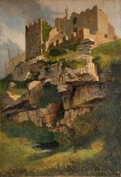Penhascos em Marazion, Cornualha, 1858.