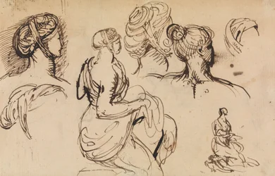 Estudo das figuras das mulheres e dos seus penteados