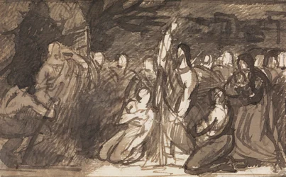 Estudo de Cristo Raising Lazarus