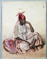 Mulher negra em traje tradicional