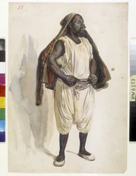 Orientalistas: representação de um Biskry, porteiro em Argel (ilustração)