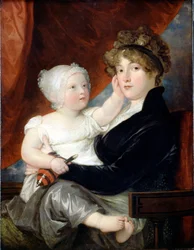 A senhora Benjamin West II com o seu filho Benjamin West III