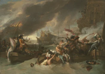 A batalha de La Hogue, c.1778