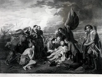A morte do general Wolfe (1727-1759), 1759, gravada por Augustin Legrand (gravura) (foto do bundw) (ver também 105409, 124902 e 153197)