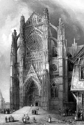 O transepto sul da Catedral de Beauvais, França, 1836.