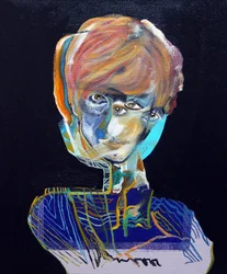 50 Grandes Escritores da História: Françoise Sagan, 2015 (óleo e acrílico sobre tela)
