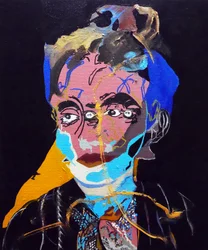 50 Grandes Escritores da História : Marguerite Duras, 2015 (óleo e acrílico sobre tela)