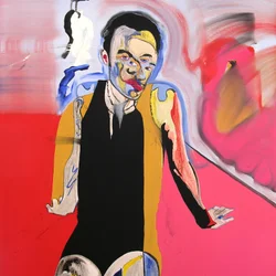Autorretrato em Udaipur, Rajastão, 2006 (óleo sobre tela)