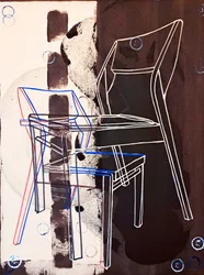 Protótipo de chaise, segundo David Gour, 2023 (óleo e acrílico sobre tela mista)