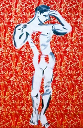 Masculin 1, 2020 (acrílico sobre papel japonês serigrafado)