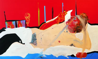 Olympia gainsbourienne, 2017 (óleo e acrílico sobre tela)