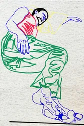 Passager 13, 2020 (acrílico sobre papel japonês serigrafado)