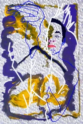 Passager 17, 2020 (acrílico sobre papel japonês serigrafado)