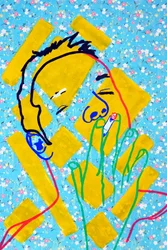 Passager 19, 2020 (acrílico sobre papel japonês serigrafado)