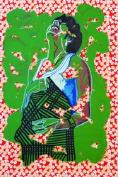 Passager 24, 2020 (acrílico sobre papel japonês serigrafado)